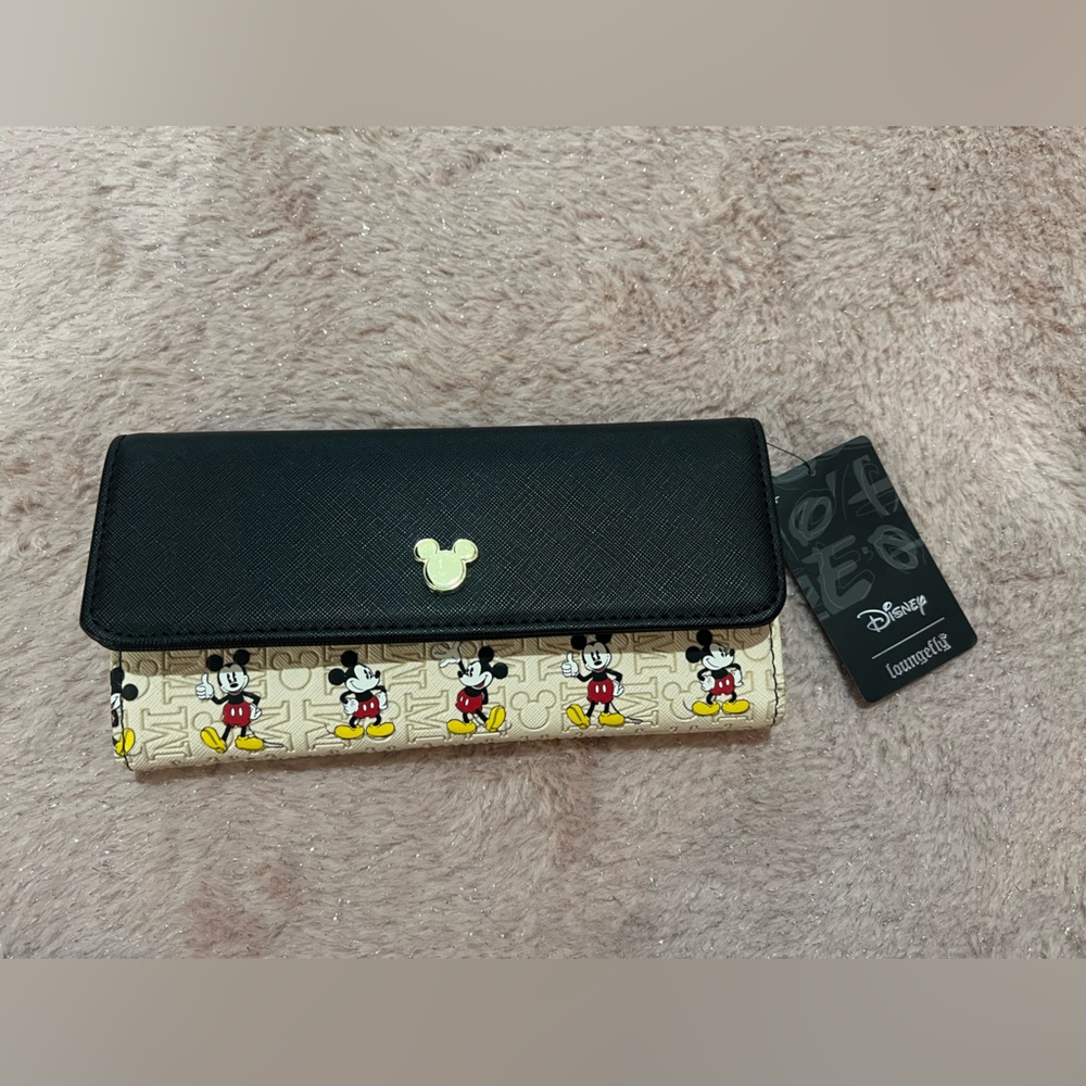 Disney Black and Beige Mickey Mouse Wallet